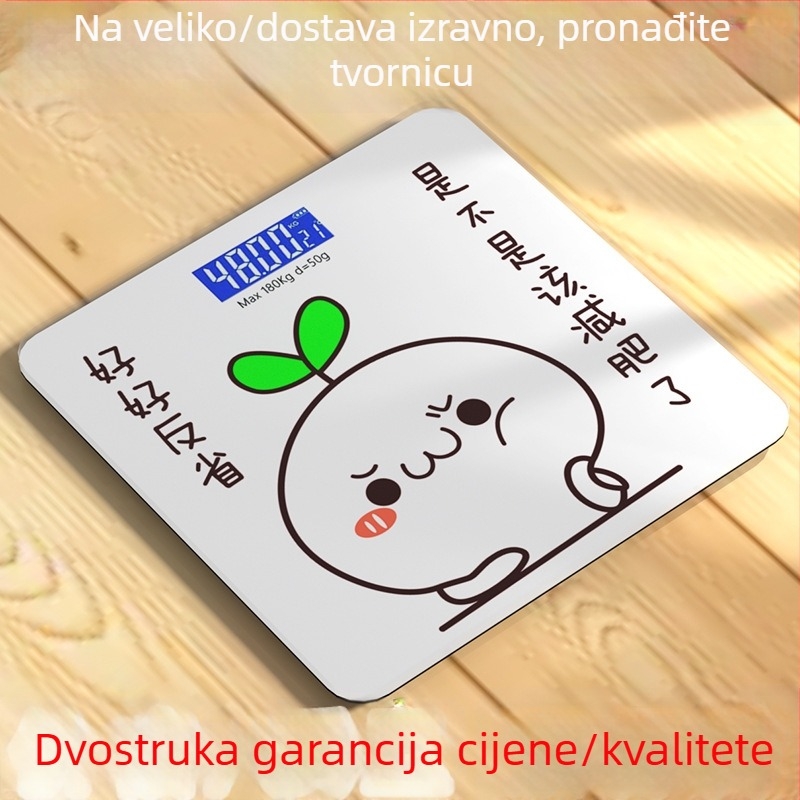 Vaga za tjelesnu težinu SN-86, kvadratna s kaljenim staklom, napajanje baterijama, mjerenje temperature