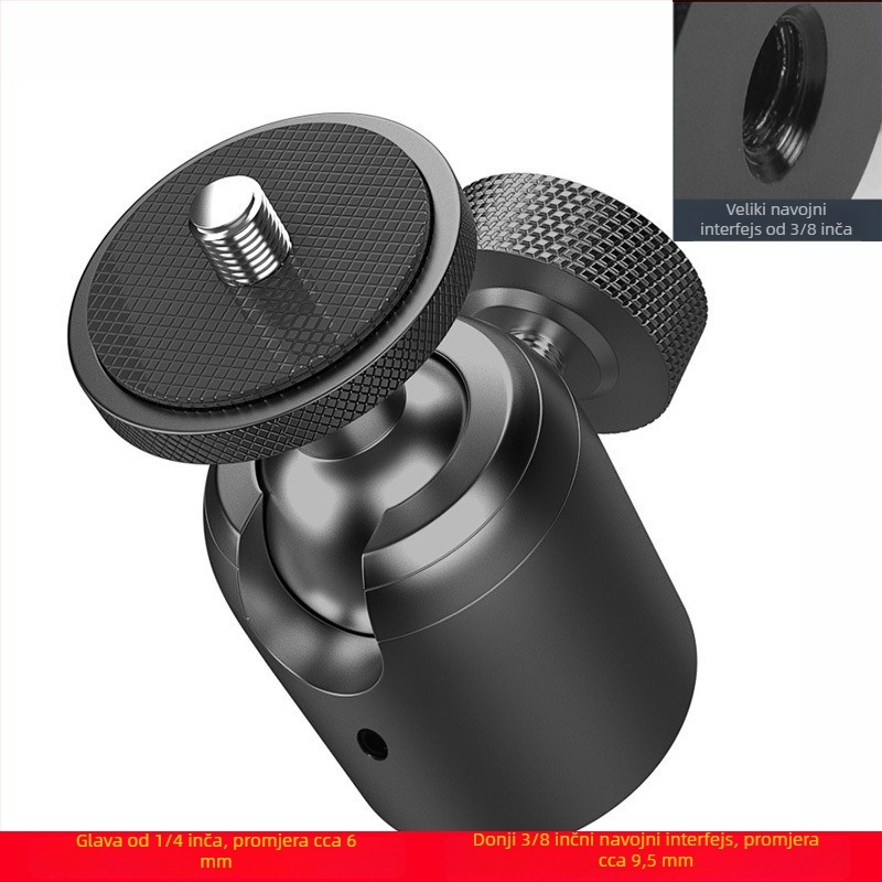 Univerzalni držač za telefon s gimball adapterom od aluminijske legure, s adapterom za livestream, za projektor, noćnu ribolovnu lampu i laserski kanon fotografskog pribora