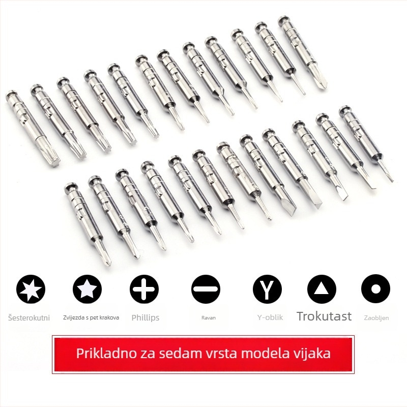 Set za popravak naočala s kožnom futrolom, višenamjenski set odvijača od 25 komada, univerzalna upotreba