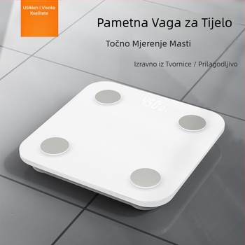 Vaga za tjelesnu masnoću s Bluetoothom, kapacitet 180 kg, mjeri težinu, masnoću, kalorije i vlagu, USB punjenje