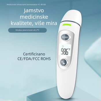 Infračrveni ušni termometar za kućnu upotrebu, točan digitalni termometar za odrasle i djecu, načini za uho i čelo, LCD zaslon, Bluetooth