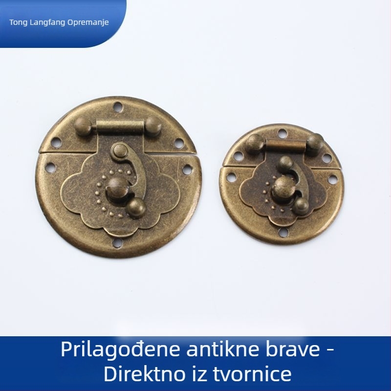 Kuka za vintage kovčeg, od željeza, Tonglang Square, novi kineski stil, antički završetak, za drvene kutije, rukotvorine i namještaj