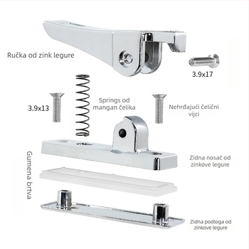 Monledge Kuka zaključavanje – Frameless Glass Snap Lock, cinkova legura, za klizne prozore, moderan dizajn