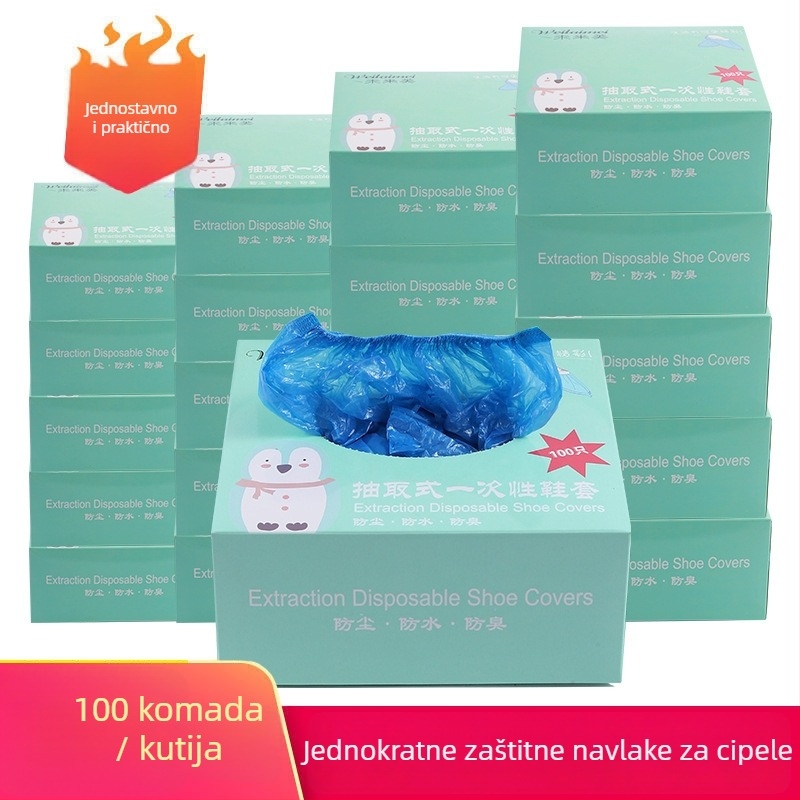 Jednokratne navlake za cipele, zaštita od prašine, vodootporne, protuklizne, prozirne PE plastike