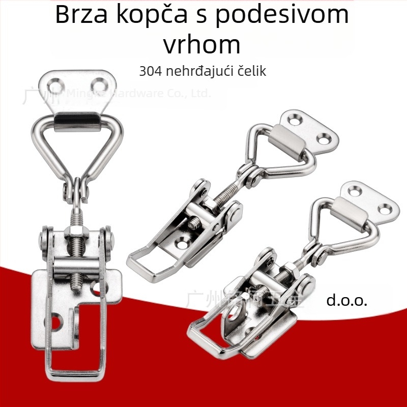 Brzi zaključavajući klips, 304 nehrđajući čelik, instalacija 90–180°, industrijska kopča, model bez/ s otvorom za ključ