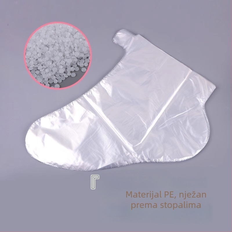 Jednokratna prozirna plastična zaštita za stopala za kupanje i terapiju, vodootporna; Materijal: plastika; Uzorak: proziran; Rok trajanja: 2 godine; Primjenjivo: univerzalno