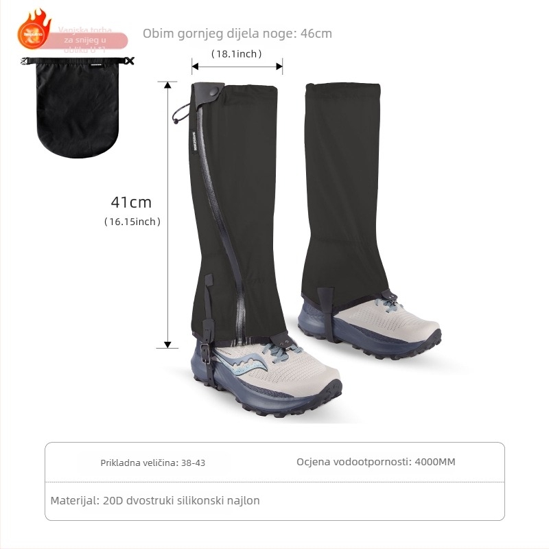 Ultra lagani dugi planinski gaiters za hodanje – prozračni zaštitnici potkoljenice za outdoor planinarenje, trail running i ribolov; otpornost na snijeg i pijesak