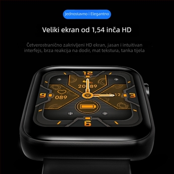 T68 pametni sat s silikonskim remenom, kvadratni brojčanik, korometar, baterija 250mAh, kompatibilan s iOS
