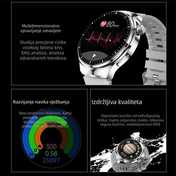 Pametni sat s mjerenjem krvnog tlaka, otkucaja srca i zasićenja kisikom, NFC plaćanja i praćenje sna
