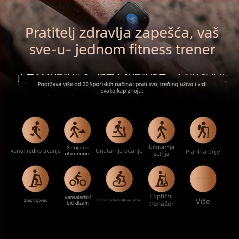 Pametni sat s mjerenjem krvnog tlaka, otkucaja srca i zasićenja kisikom, NFC plaćanja i praćenje sna