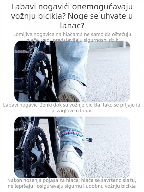 Meilong Reflektirajući traku za nogu za bicikl s kopčom – tkanina traka za noćnu vožnju