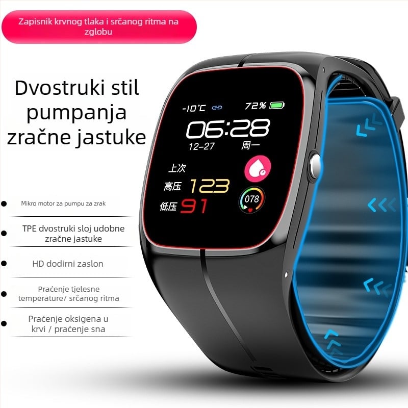 Pametni sat s praćenjem zdravlja (praćenje otkucaja srca, krvnog tlaka, zasićenja krvi kisikom, tjelesne temperature, praćenje sna)