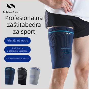 Muški kompresijski štitnik za bedro za sport – zaštita od mišićnih istegnuća, pogodno za trčanje, čučnje, košarku i nogomet