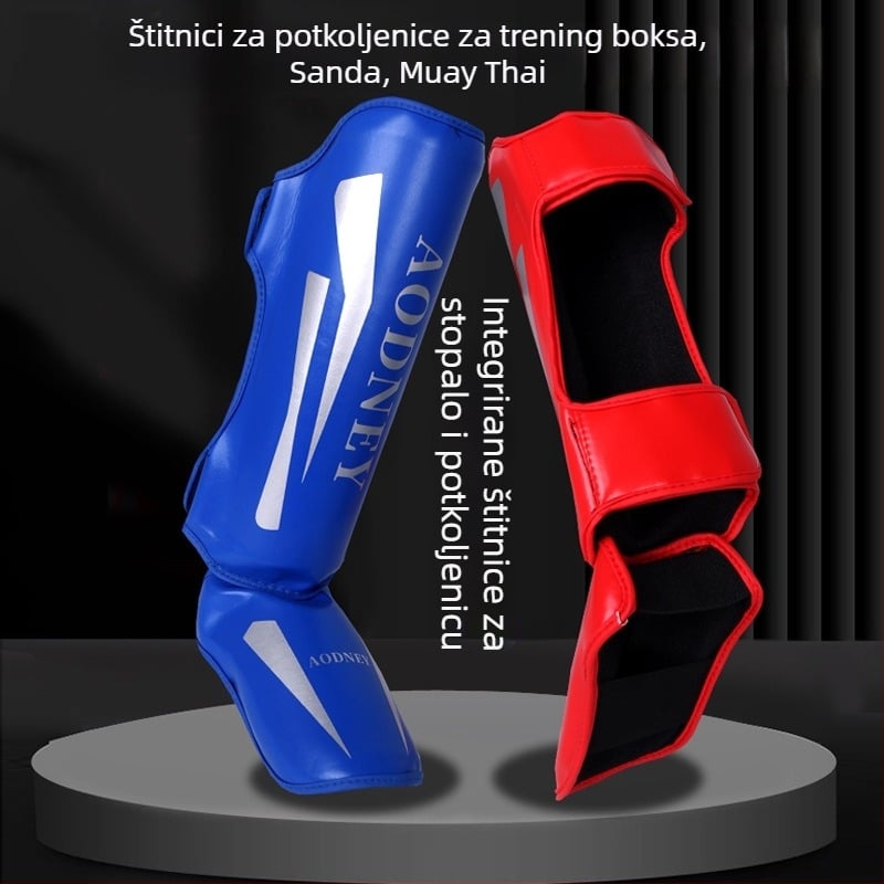 Protektor za noge Muay Thai s integriranom zaštitom listova i gležnja, za Sanda, Taekwondo i borilačke sportove