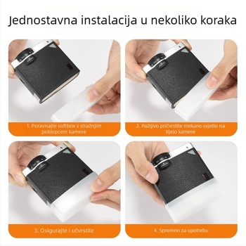 Softbox za Shenniu Lux Junior Retro Flash, kvadratni Soft Light Box za bljeskalicu na kameri, aluminijska legura