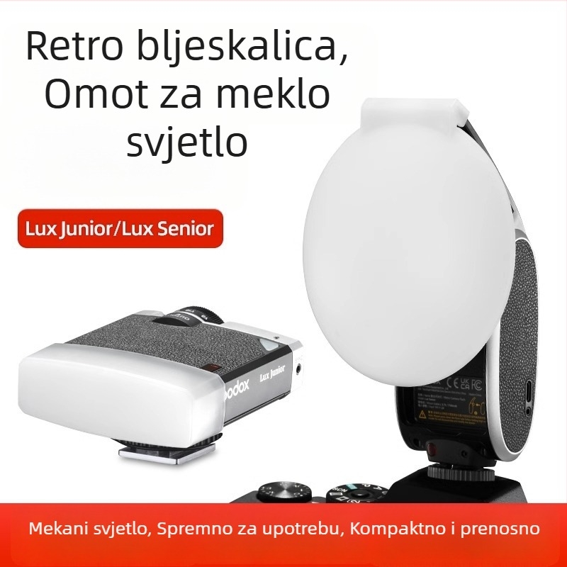 Softbox za Shenniu Lux Junior Retro Flash, kvadratni Soft Light Box za bljeskalicu na kameri, aluminijska legura