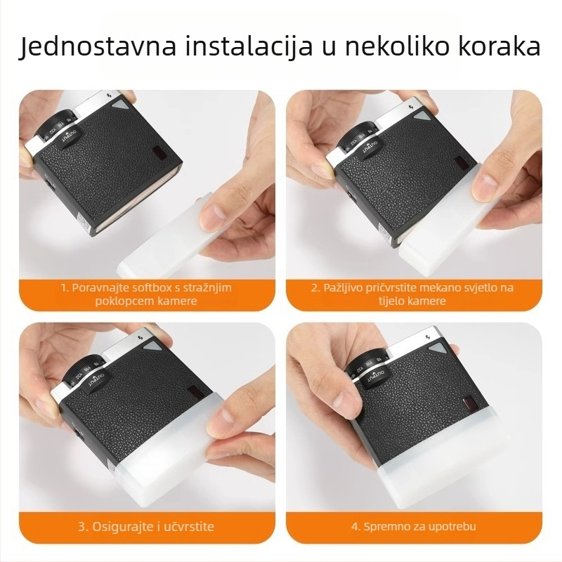 Softbox za Shenniu Lux Junior Retro Flash, kvadratni Soft Light Box za bljeskalicu na kameri, aluminijska legura