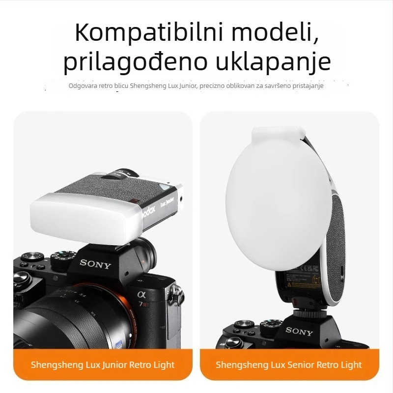 Softbox za Shenniu Lux Junior Retro Flash, kvadratni Soft Light Box za bljeskalicu na kameri, aluminijska legura