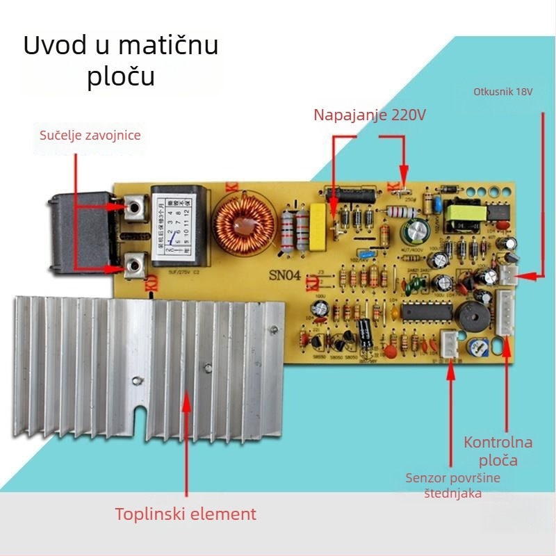 Matična ploča indukcijskog štednjaka, univerzalna ploča kruga, ploča za modifikacije, rezervni dijelovi za popravak ploča