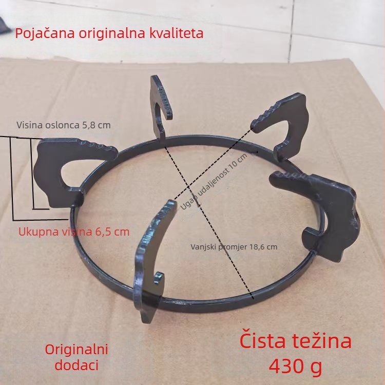 Ugradbeni nosač plinskog štednjaka s protukliznom policom za lonac za mlijeko