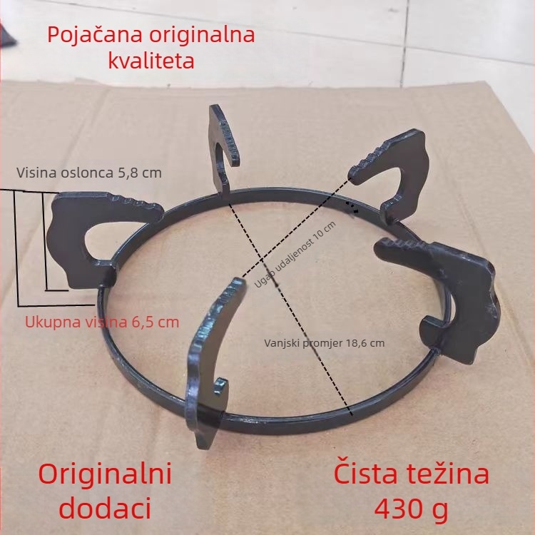 Ugradbeni nosač plinskog štednjaka s protukliznom policom za lonac za mlijeko