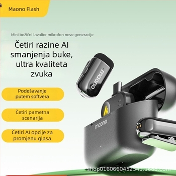 Maono Flash T1Mini omnidirekcionalni mikrofon s klipom, bežični za prijenos uživo na mobitel