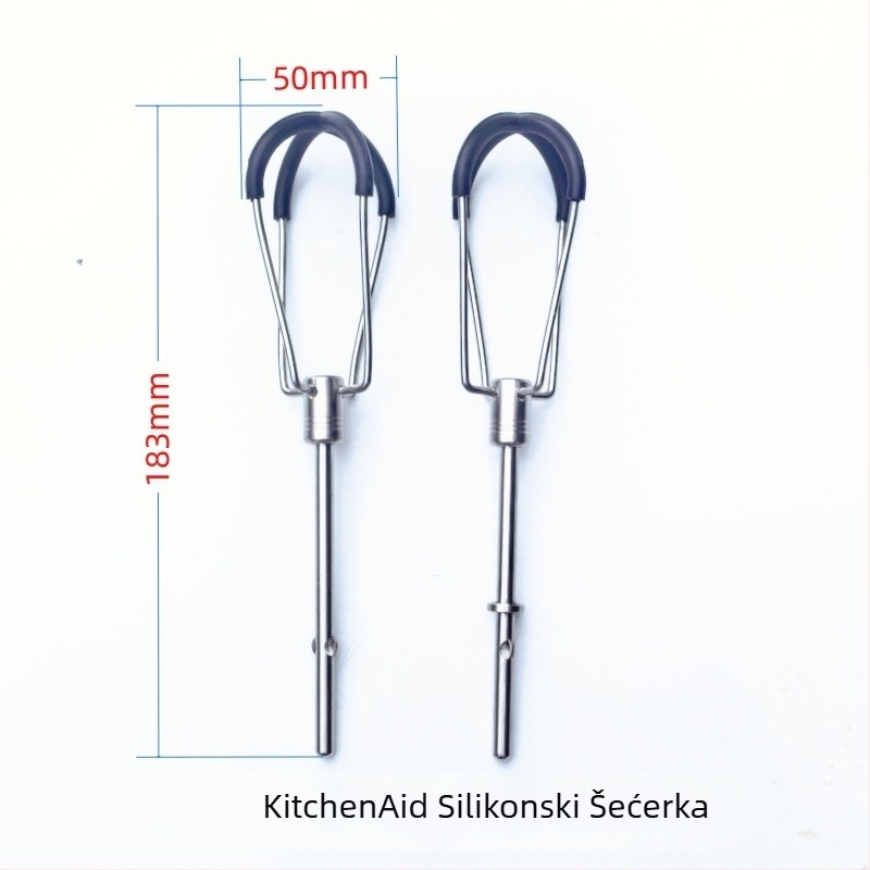 Glava za mućenje jaja za KitchenAid universal, SUS304 nehrđajući čelik s premazom silikona, dodatak ručnom mikseru