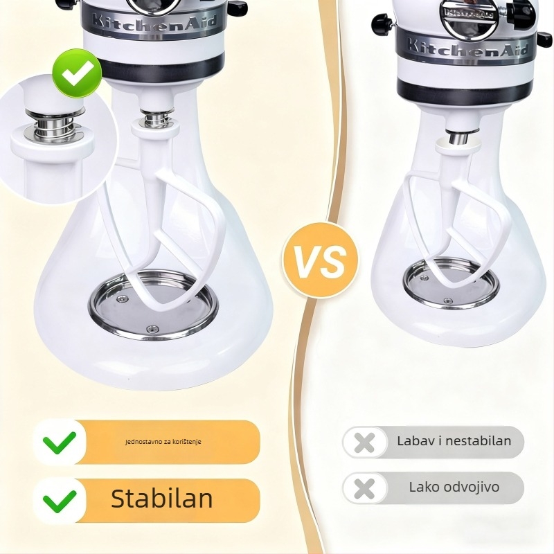 Set dijelova miksera – 4 komada od nehrđajućeg čelika s brtvom s oprugom za KitchenAid Ka-4.8l