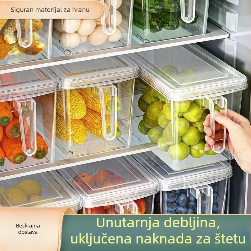 Kutija za pohranu u hladnjaku – prozorna, zatvorena, održava svježinu, plastična, prijenosna