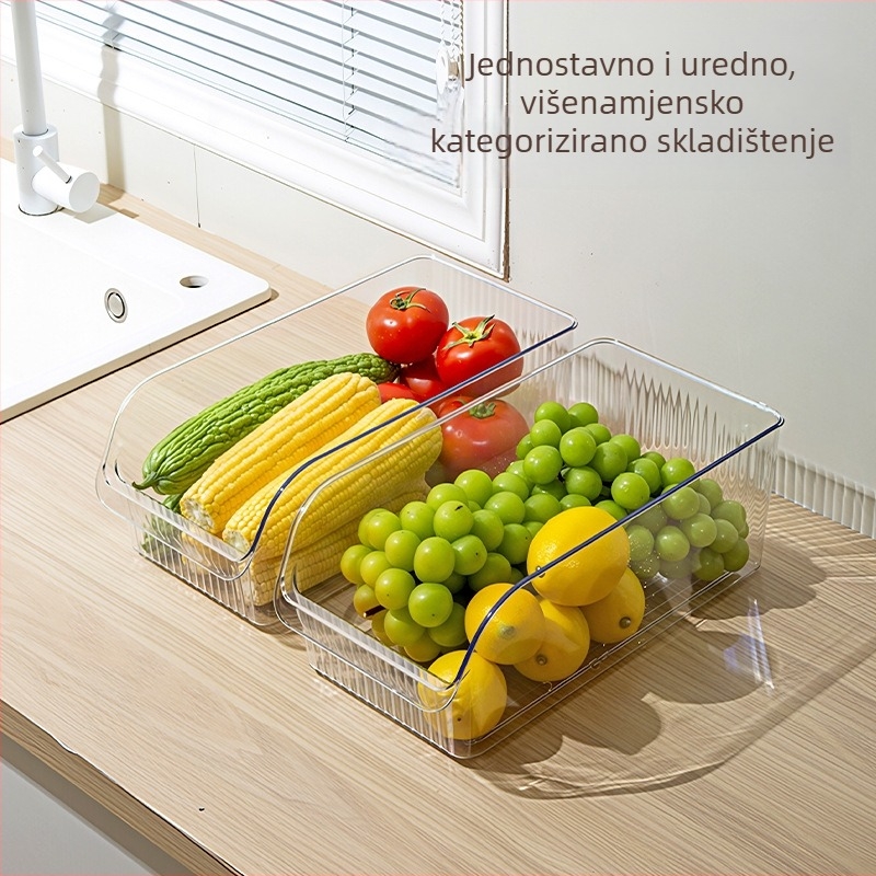 Kutija za pohranu u ladicu, PET materijal, bez poklopca, kapacitet 6 L, japanski stil