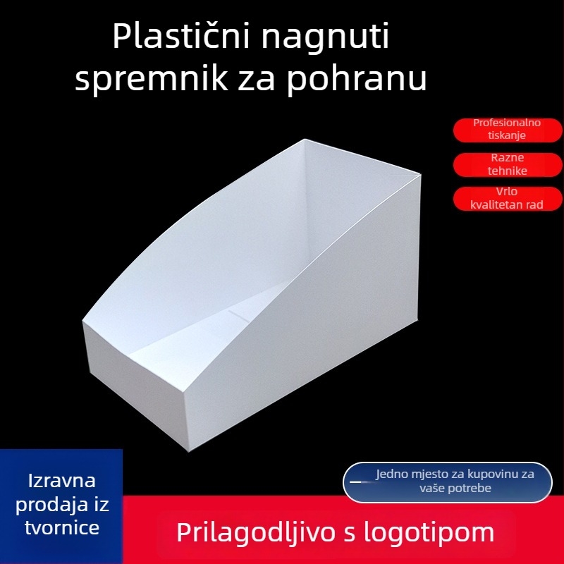 Prozirna plastična kutija za grickalice, za velike zalihe, sa šiljkim otvorom, otvorenim gornjim dijelom, s otisnutim logom