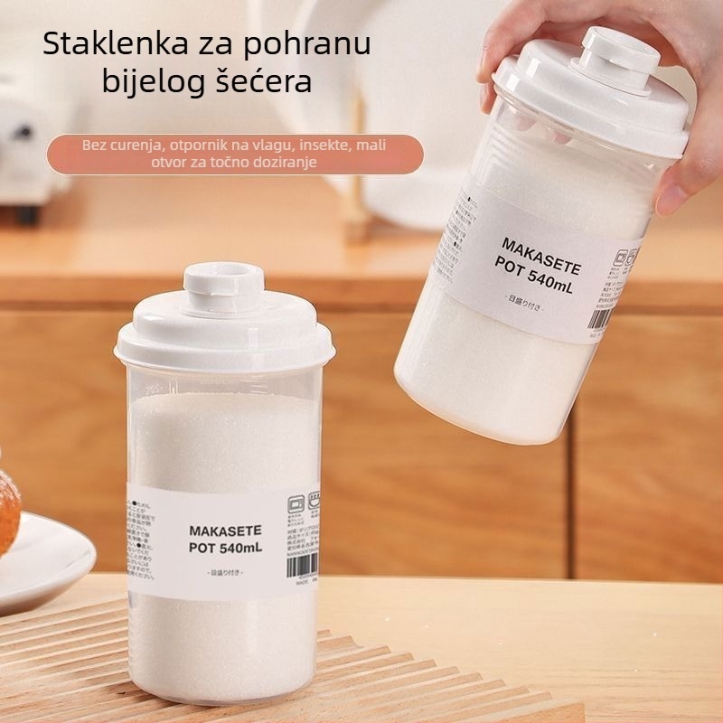 Spremnik za šećer i škrob, kvalitet hrane, hermetičan i otporan na vlagu, dozirni spremnik za kućnu upotrebu