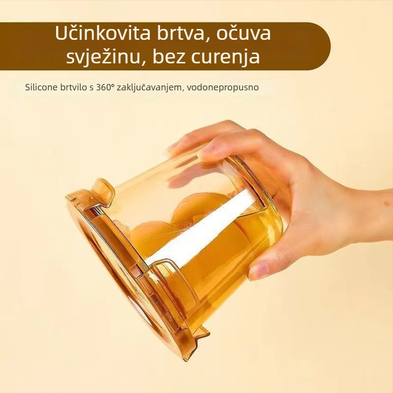 Staklena kutija za ručak s poklopcem, okrugla, pogodna za mikrovalnu pećnicu, izolirana, kapacitet do 300 ml