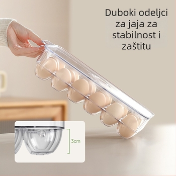FaSoLa Kutija za jaja – PET materijal, Dublje pretince za jaja, Veliki kapacitet, S poklopcem, Zadržava svježinu