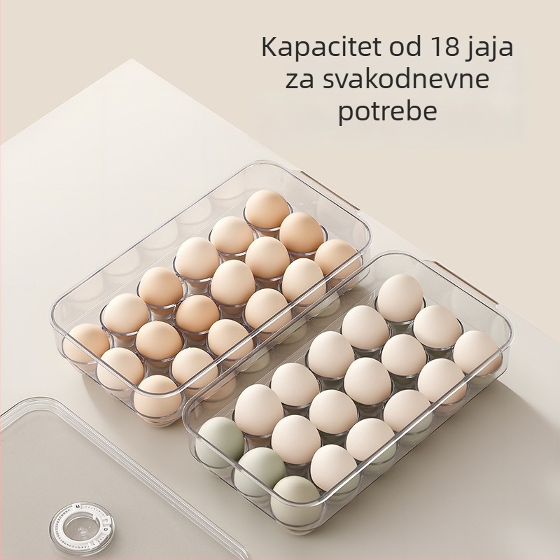 FaSoLa Kutija za jaja – PET materijal, Dublje pretince za jaja, Veliki kapacitet, S poklopcem, Zadržava svježinu