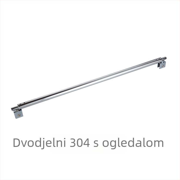 Letva za povlačenje staklenih vrata kupaonice, od nehrđajućeg čelika 304/201, dvostruka glava (nagnuta i ravna glava), završna obrada: brušena ili ogledna, moderni minimalistički dizajn