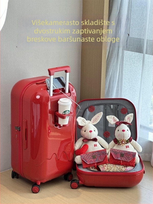 Putni kofer ABS+PC kućište (TSA kombinirani zaključavanje; zatvaranje na zip; univerzalni kotači; unutarnja podstava od kože breskve)
