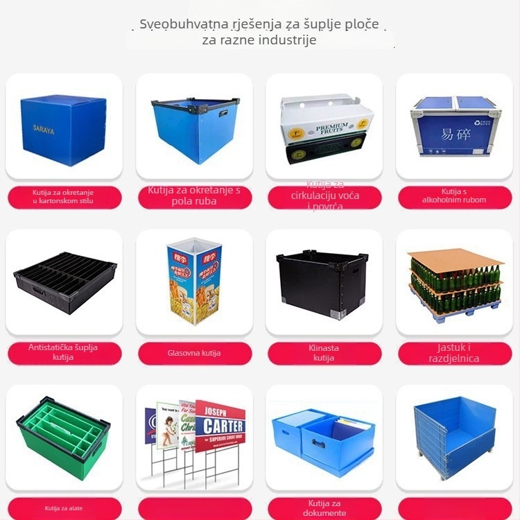PP plastična kutija za transport i skladištenje, sklopa, vodootporna, nosivost 20–120 kg