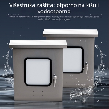 Dvokrilni vanjski električni ormarić od nehrđajućeg čelika 304, IP30, prilagodljiv.