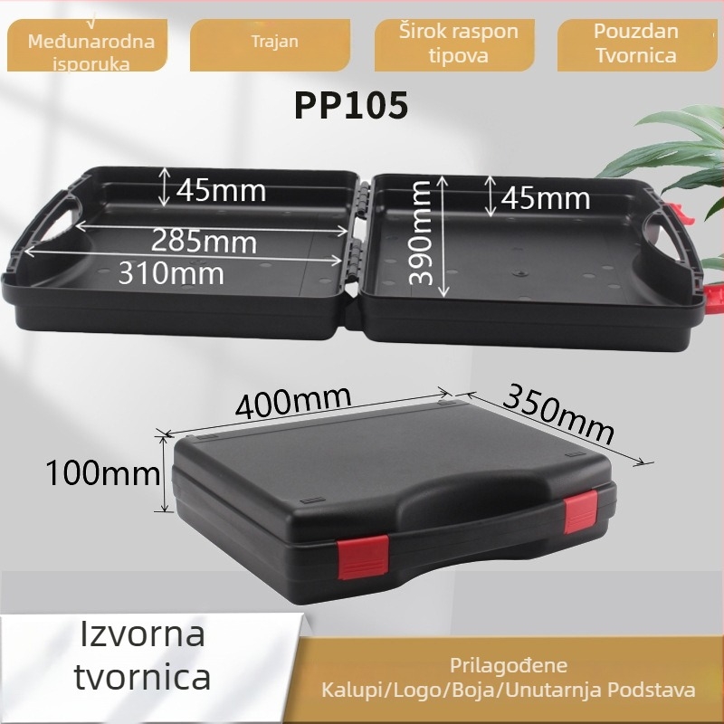 Plastična kutija za alate za hardver i elektroniku, vodootporna i ojačana, prenosna kutija za automobil s unutarnjom podlogom od pjene i EVA, nosivost 25 kg