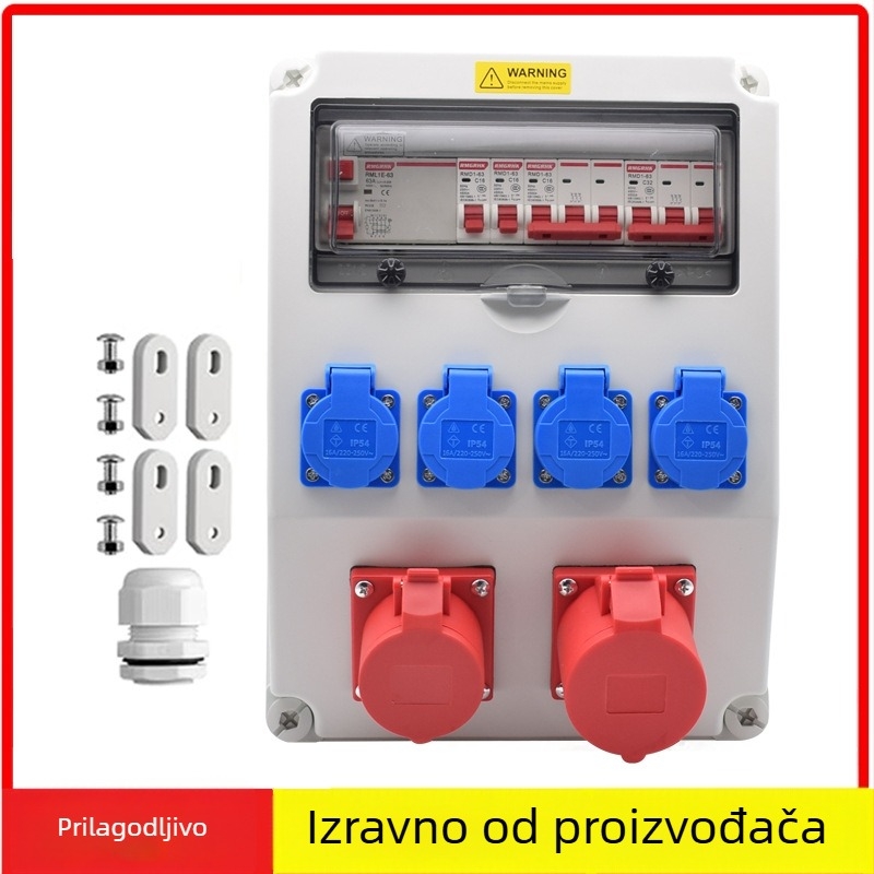 Vanjska vodootporna zidna industrijska električna kutija s 12 krugova, 1 red prekidača, IP66, 16/32A, ABS kućište