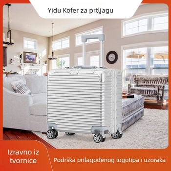 Lagani unisex poslovni trolley kofer, ABS+PC materijal, 2 kg, zatvaranje zipom, vodootporan, prugasti uzorak, poliester podstava