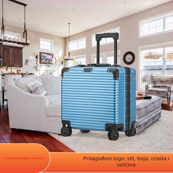 Lagani unisex poslovni trolley kofer, ABS+PC materijal, 2 kg, zatvaranje zipom, vodootporan, prugasti uzorak, poliester podstava