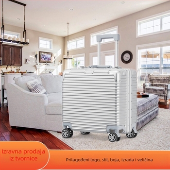 Lagani unisex poslovni trolley kofer, ABS+PC materijal, 2 kg, zatvaranje zipom, vodootporan, prugasti uzorak, poliester podstava