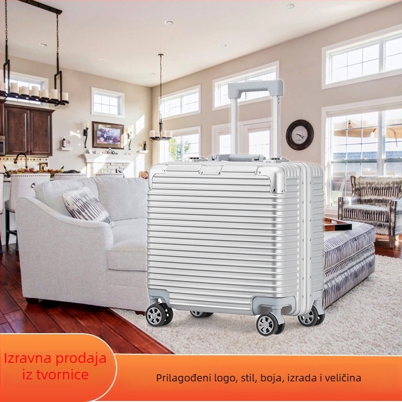 Lagani unisex poslovni trolley kofer, ABS+PC materijal, 2 kg, zatvaranje zipom, vodootporan, prugasti uzorak, poliester podstava