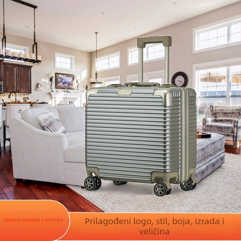 Lagani unisex poslovni trolley kofer, ABS+PC materijal, 2 kg, zatvaranje zipom, vodootporan, prugasti uzorak, poliester podstava