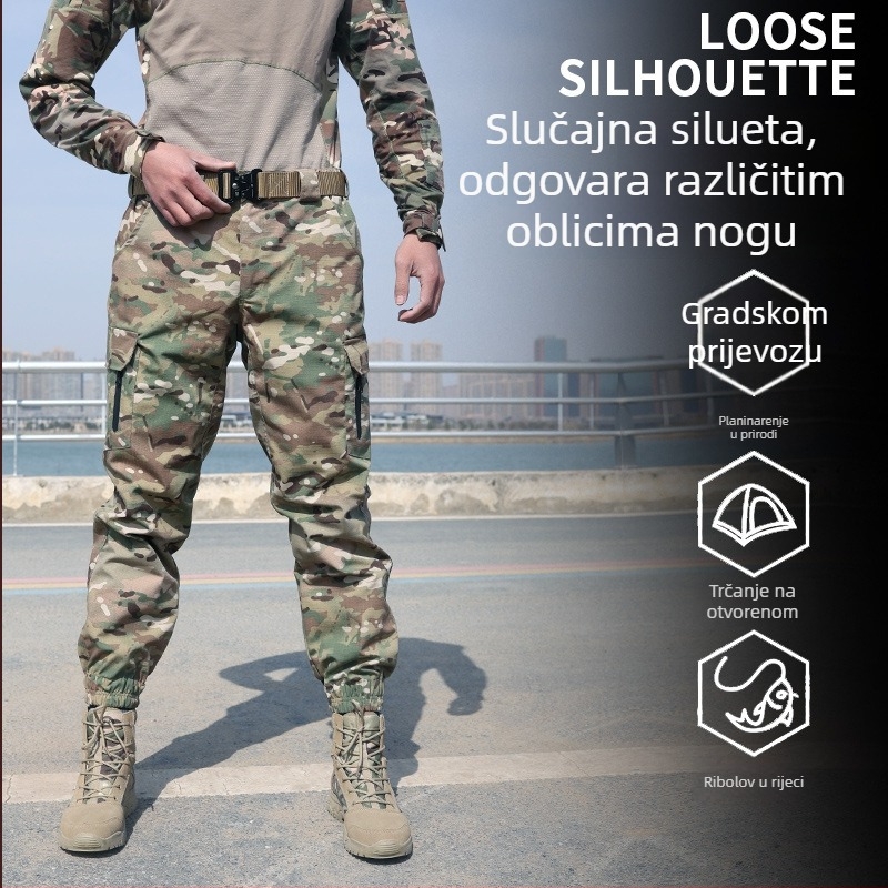 Unisex taktične hlače s YKK zatvaračem, kamuflažni uzorak, za outdoor trening, planinarenje i kampiranje