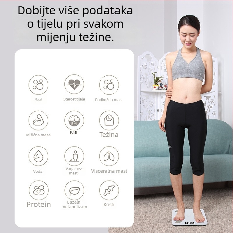 Way One MX80 digitalna vaga za tijelo s LCD zaslonom, 360 kg kapacitet, kaljeno staklo, baterija/punjenje