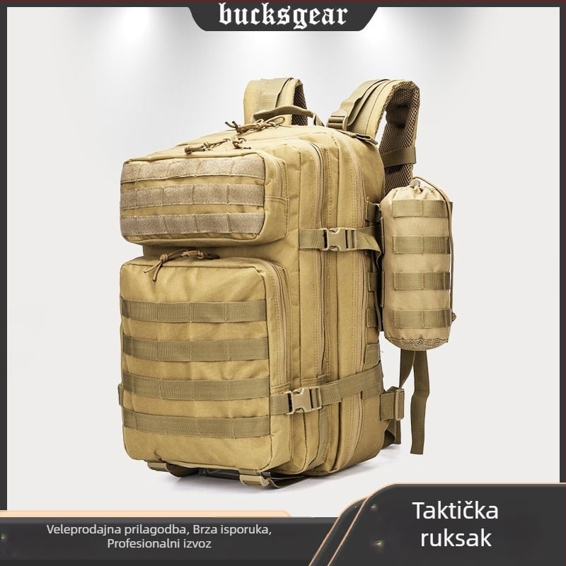 BUCKSGEAR Wolf Commander Taktički ruksak za outdoor, Veliki 3P, MOLLE, Kamuflažni uzorak, Vodootporan