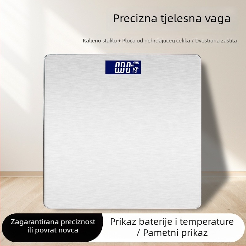 Domaća digitalna vaga za mjerenje tjelesne težine – visoka preciznost, napajanje baterijom, mjerenje tjelesne težine, maksimalna nosivost 150 kg